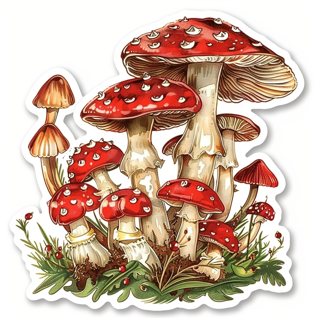 Mushrooms Vinyl Decal Sticker for Car, Laptop, Tumbler and more # F06899