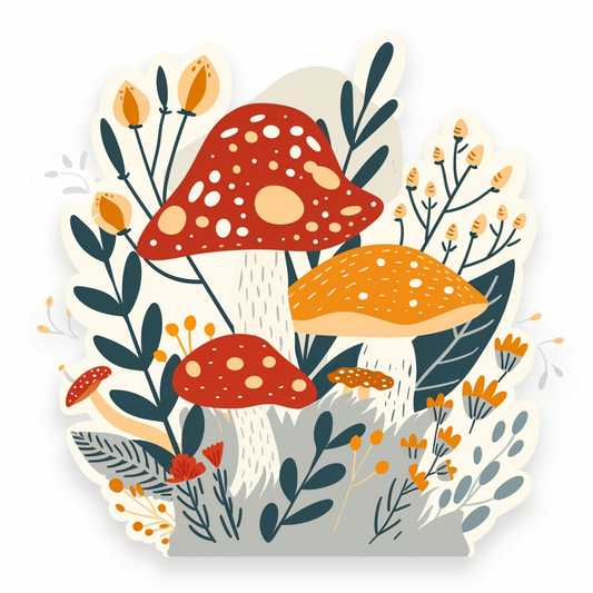 Mushrooms Vinyl Decal Sticker for Car, Laptop, Tumbler and more # F06970