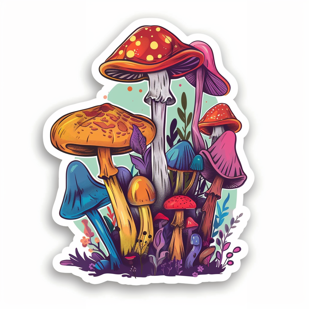 Mushrooms Vinyl Decal Sticker for Car, Laptop, Tumbler and more # F06957