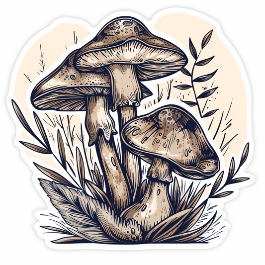 Mushrooms Vinyl Decal Sticker for Car, Laptop, Tumbler and more # F06803
