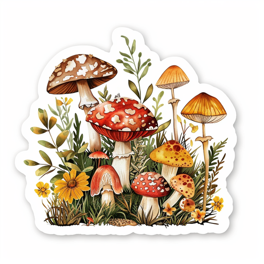 Mushrooms Vinyl Decal Sticker for Car, Laptop, Tumbler and more # F06813