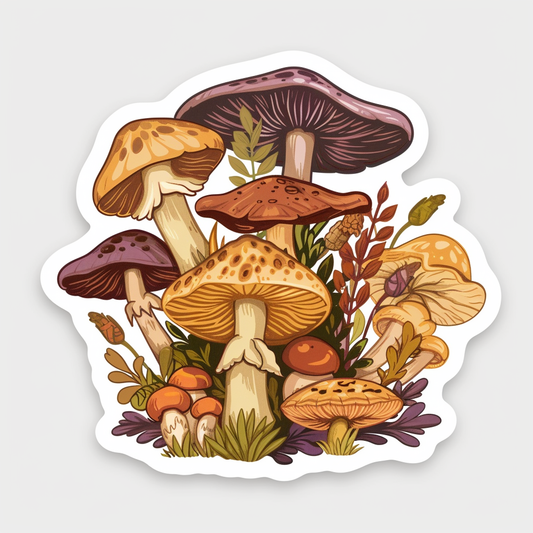 Mushrooms Vinyl Decal Sticker for Car, Laptop, Tumbler and more # F06909