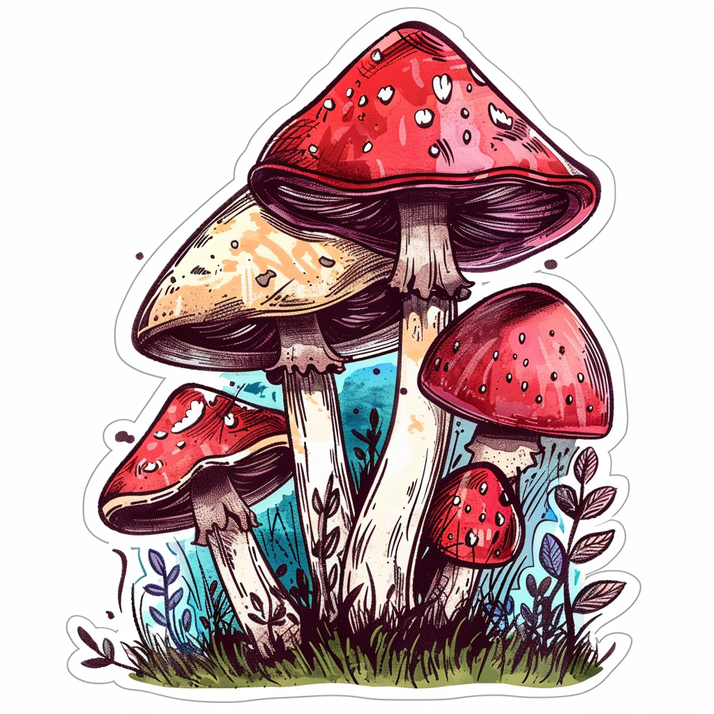 Mushrooms Vinyl Decal Sticker for Car, Laptop, Tumbler and more # F06799