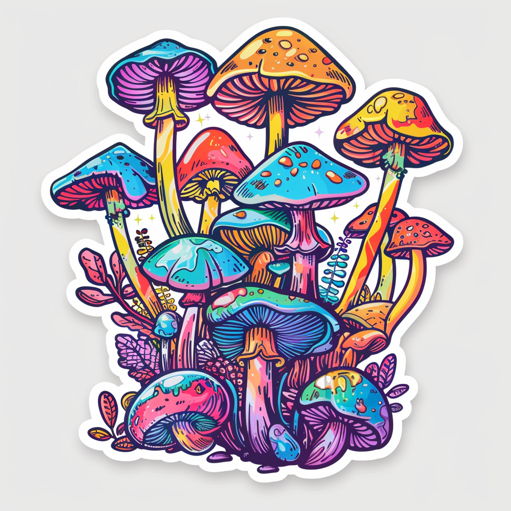 Mushrooms Vinyl Decal Sticker for Car, Laptop, Tumbler and more # F06902