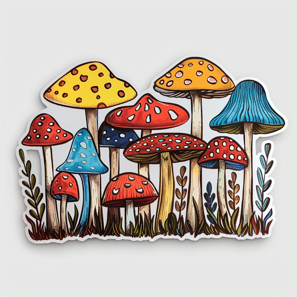 Mushrooms Vinyl Decal Sticker for Car, Laptop, Tumbler and more # F06951