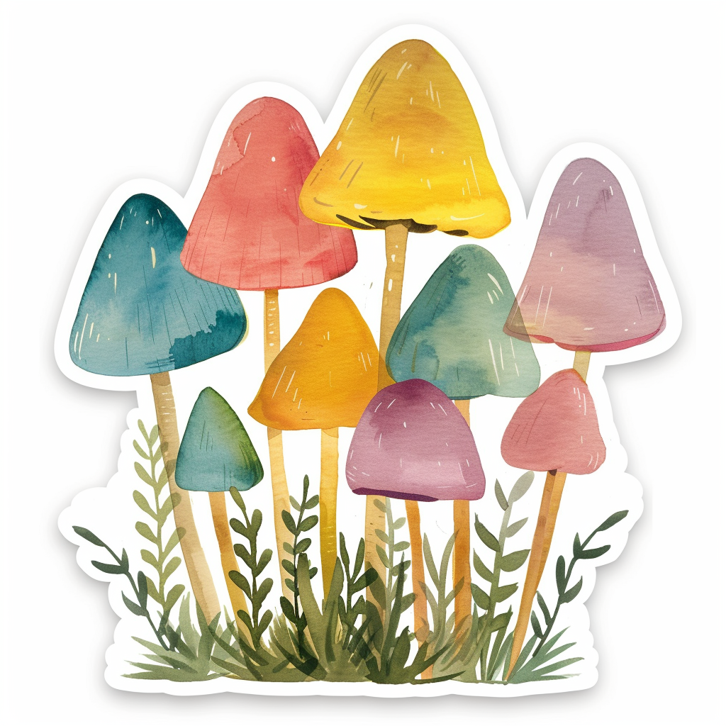 Mushrooms Vinyl Decal Sticker for Car, Laptop, Tumbler and more # F06950