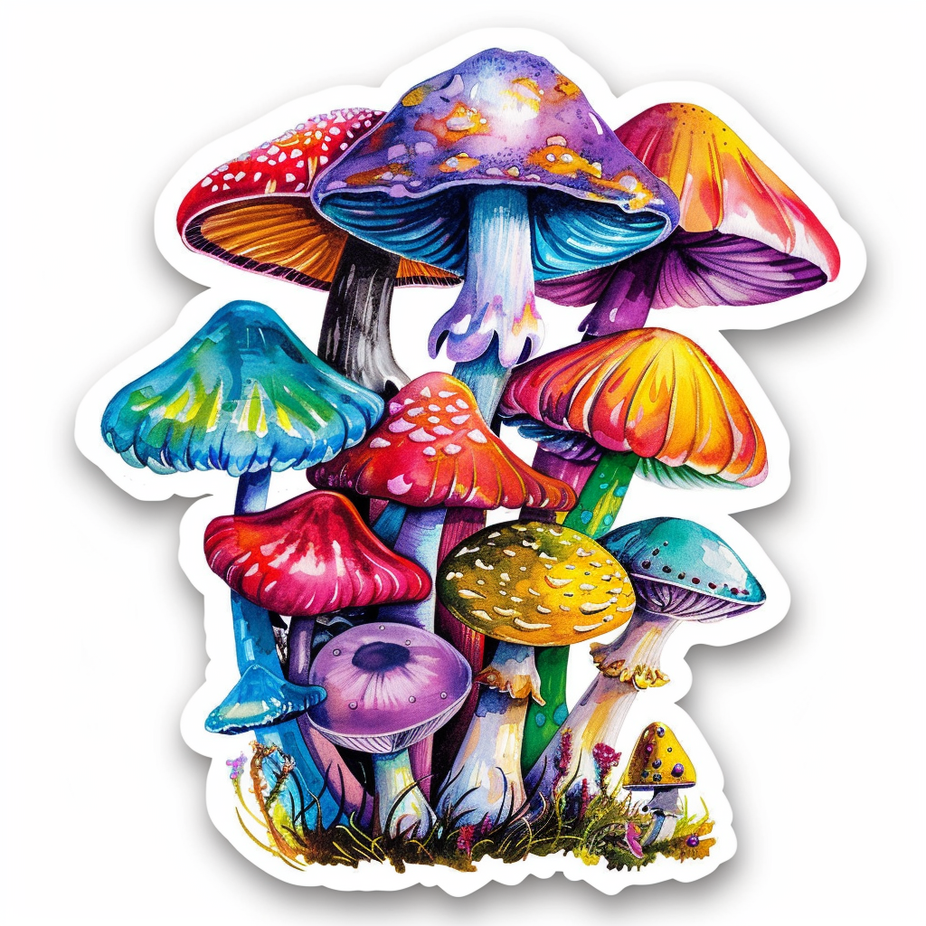 Mushrooms Vinyl Decal Sticker for Car, Laptop, Tumbler and more # F06938