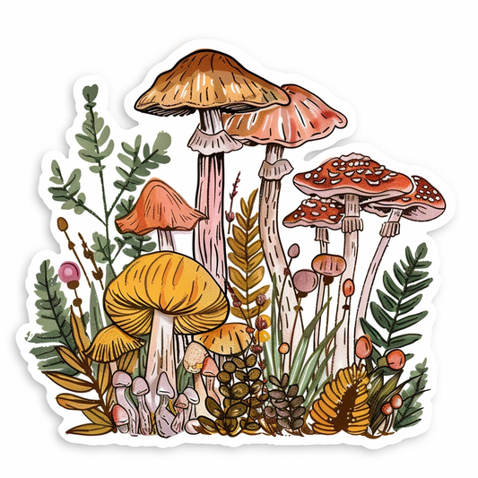 Mushrooms Vinyl Decal Sticker for Car, Laptop, Tumbler and more # F06792