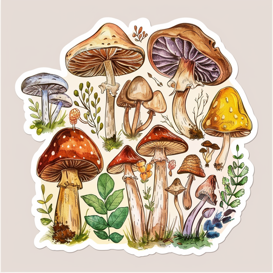 Mushrooms Vinyl Decal Sticker for Car, Laptop, Tumbler and more # F06896
