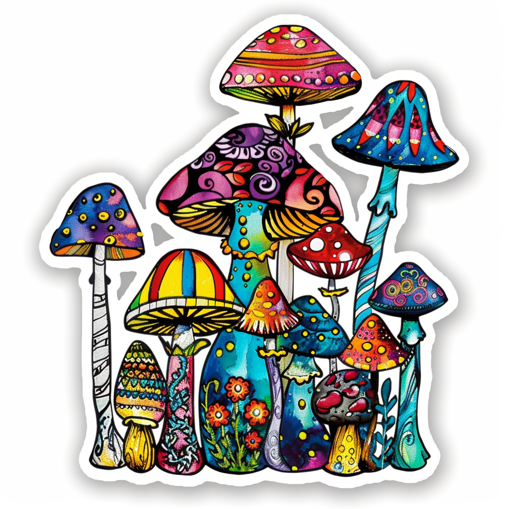 Mushrooms Vinyl Decal Sticker for Car, Laptop, Tumbler and more # F06886