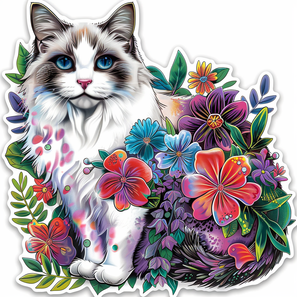 Ragdoll Cat Vinyl Decal Sticker for Car, Laptop, Tumbler and more # F06779