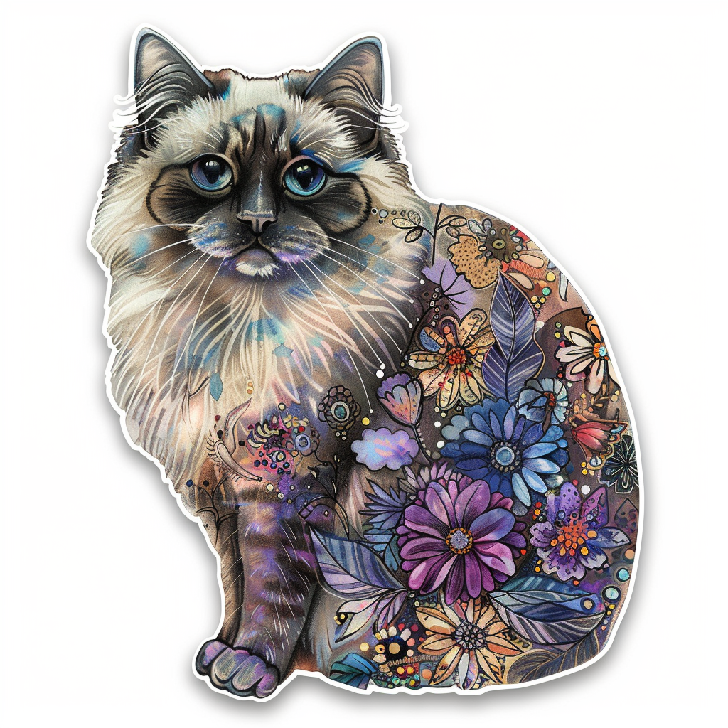 Ragdoll Cat Vinyl Decal Sticker for Car, Laptop, Tumbler and more # F06778