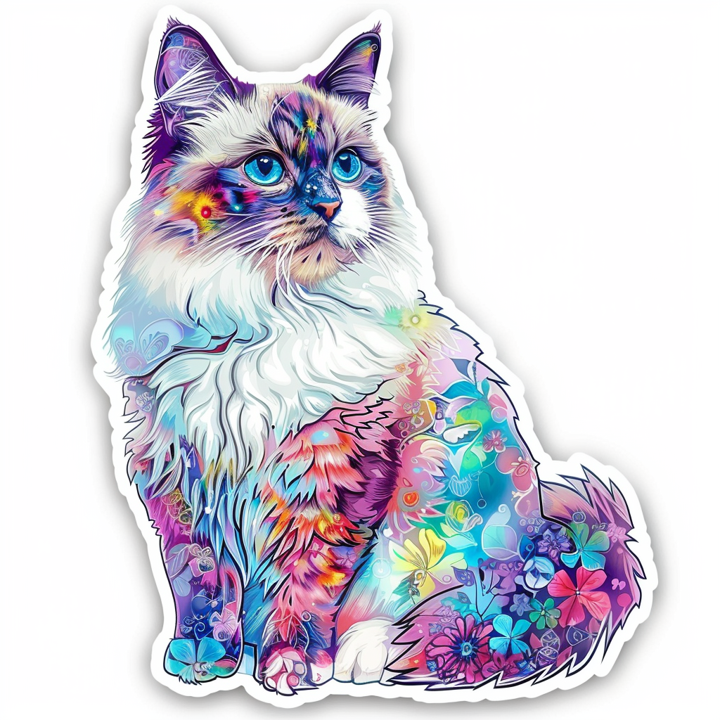 Ragdoll Cat Vinyl Decal Sticker for Car, Laptop, Tumbler and more # F06776