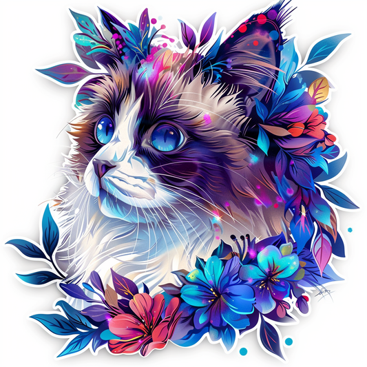 Ragdoll Cat Vinyl Decal Sticker for Car, Laptop, Tumbler and more # F06751