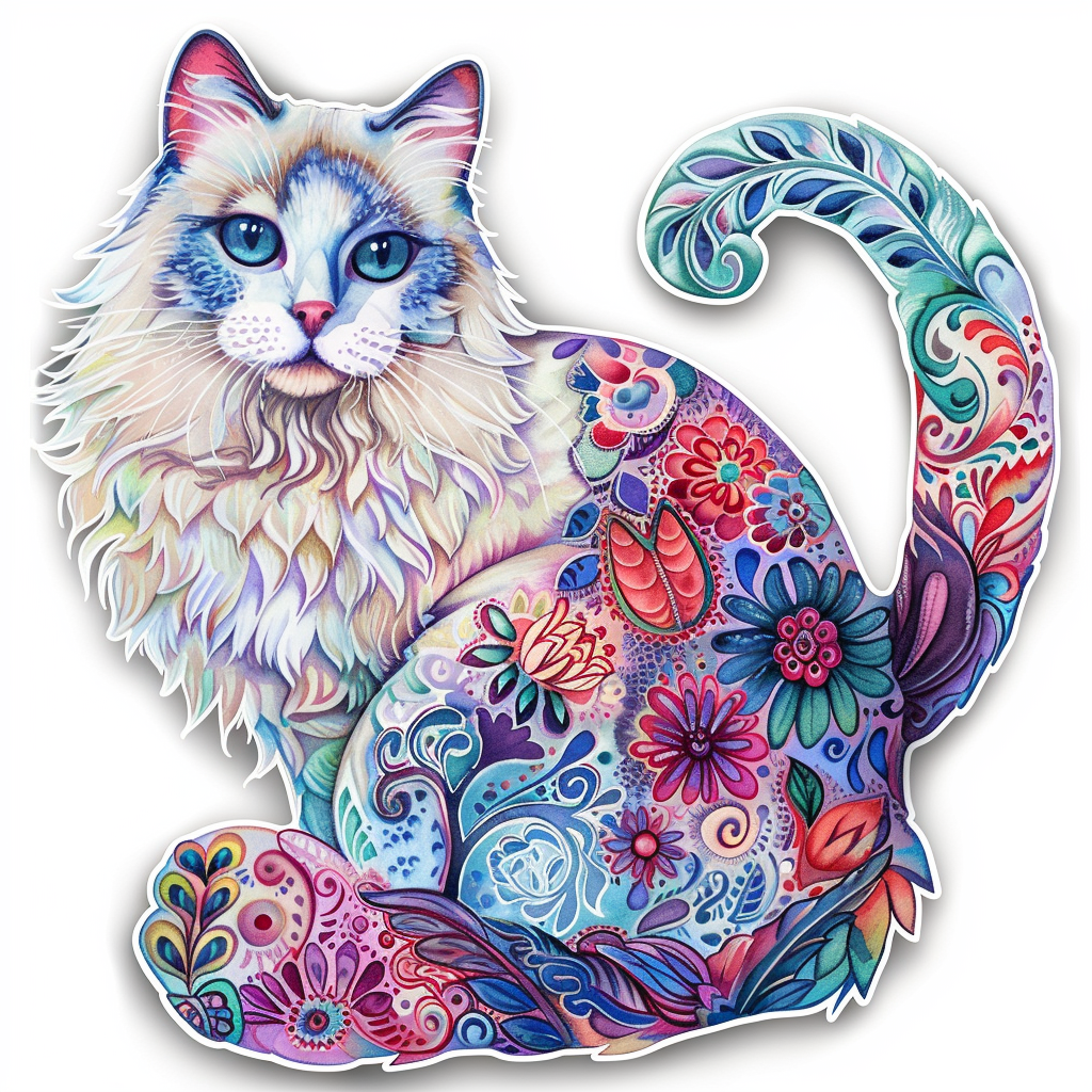 Ragdoll Cat Vinyl Decal Sticker for Car, Laptop, Tumbler and more # F06748
