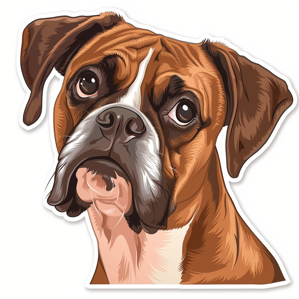 Boxer Dog Vinyl Decal Sticker for Car, Laptop, Tumbler and more # F06859
