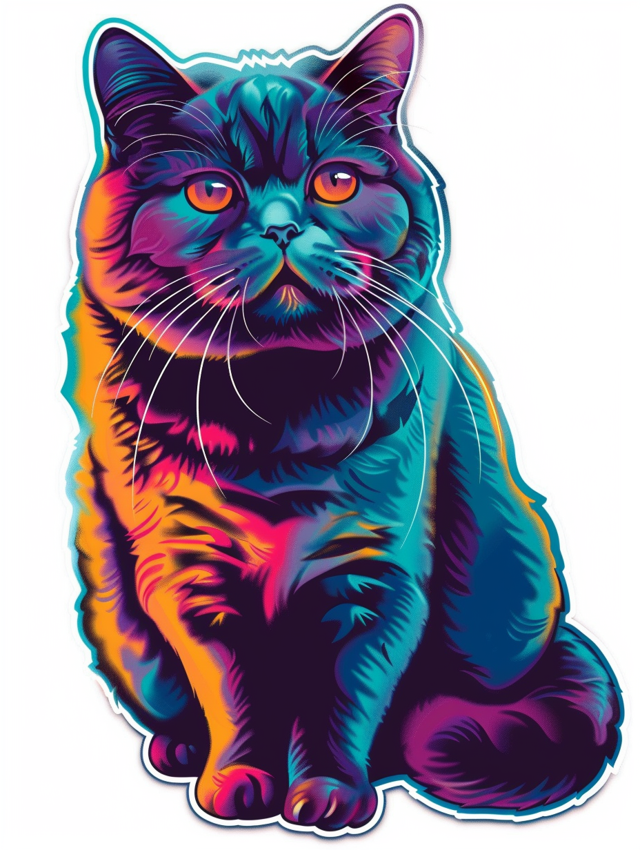 British Shorthair cat Vinyl Decal Sticker for Car, Laptop, Tumbler and more # F07068