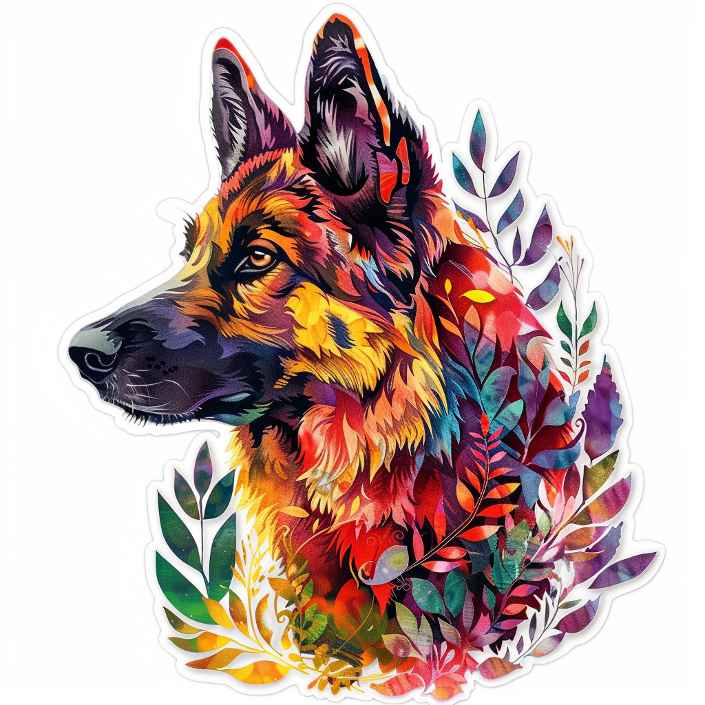 German Shepherd Dog Vinyl Decal Sticker for Car, Laptop, Tumbler and more # F07032