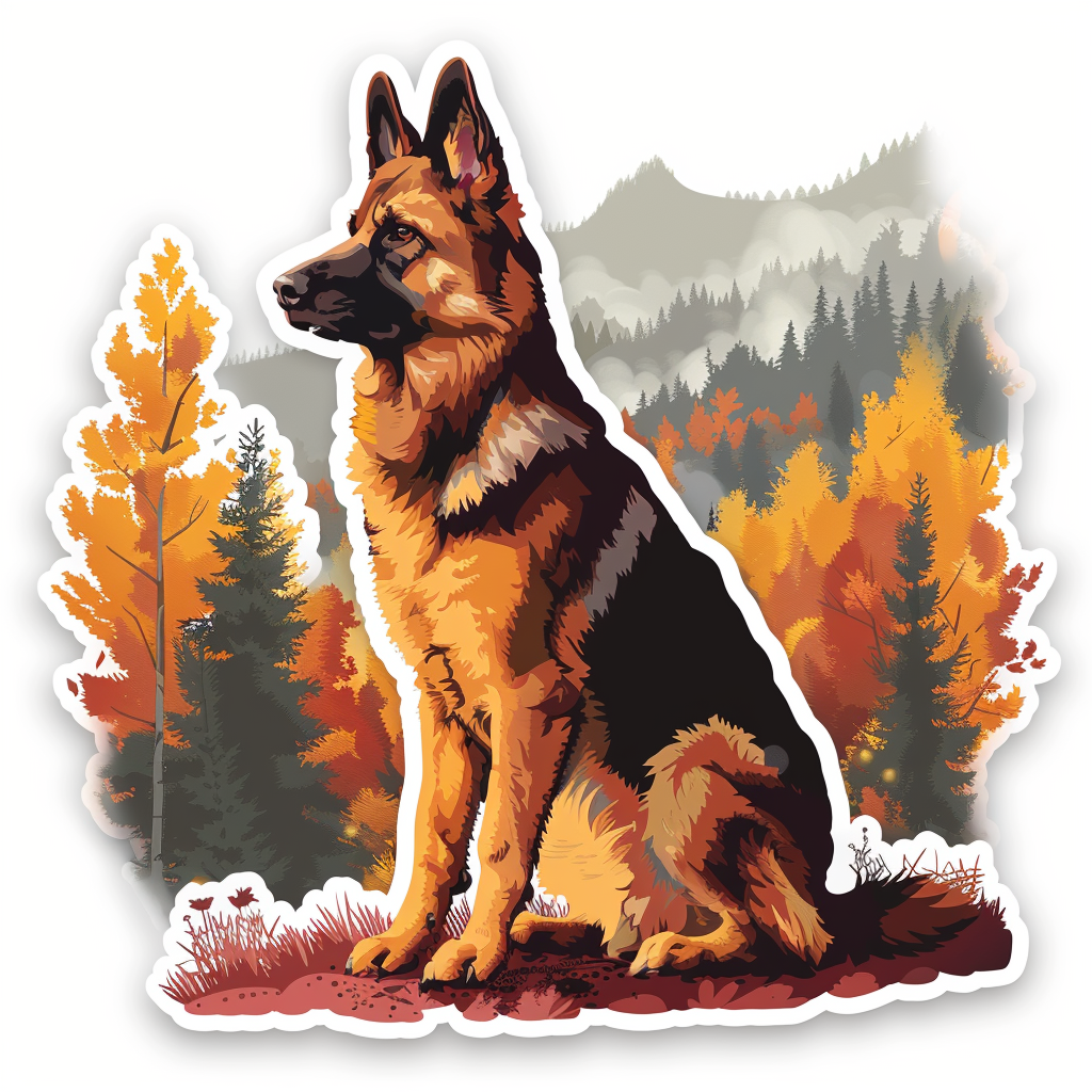 German Shepherd Dog Vinyl Decal Sticker for Car, Laptop, Tumbler and more # F07033