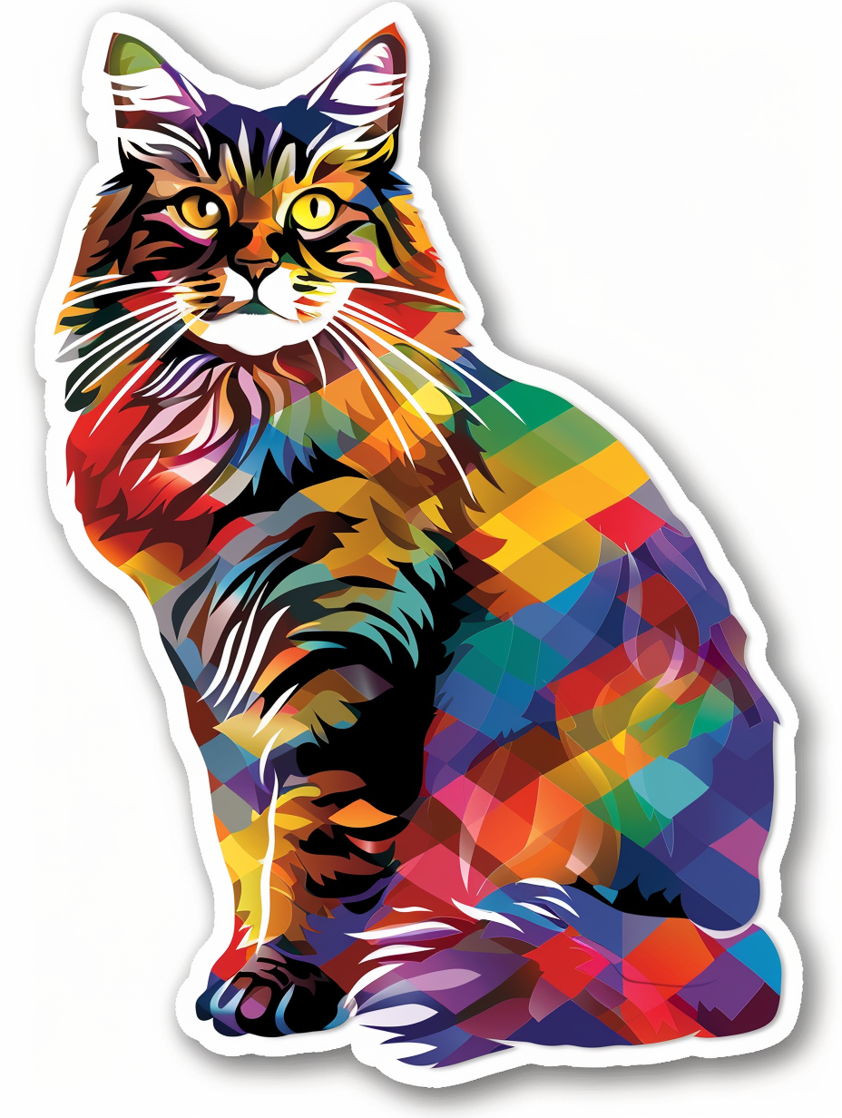 Maine Coon cat Vinyl Decal Sticker for Car, Laptop, Tumbler and more # F07095