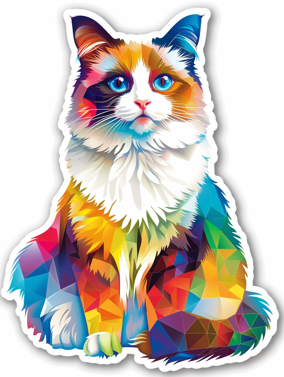 Ragdoll cat Vinyl Decal Sticker for Car, Laptop, Tumbler and more # F07091