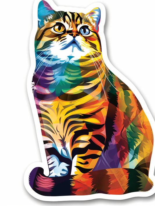 Scottish Fold Cat Vinyl Decal Sticker for Car, Laptop, Tumbler and more # F07084