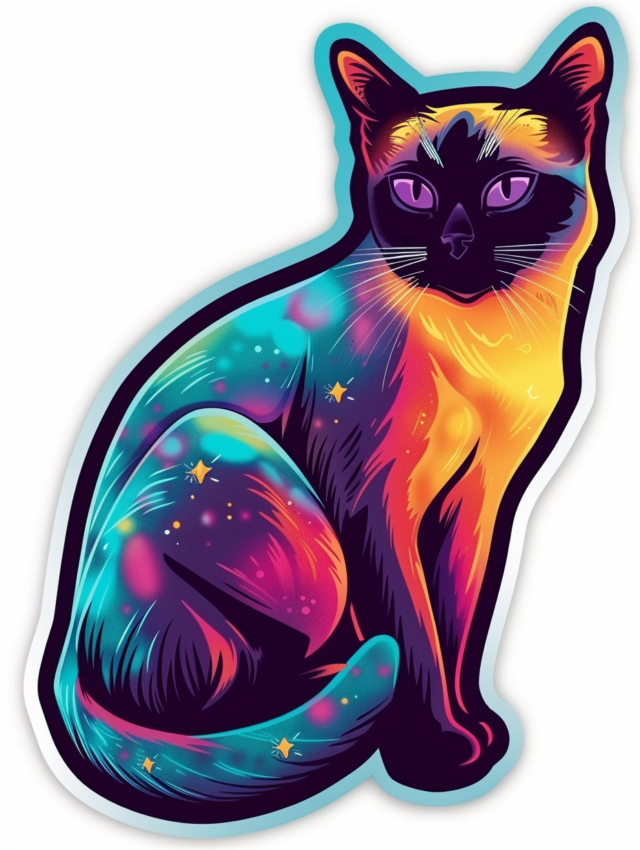 Siamese cat Vinyl Decal Sticker for Car, Laptop, Tumbler and more # F07061