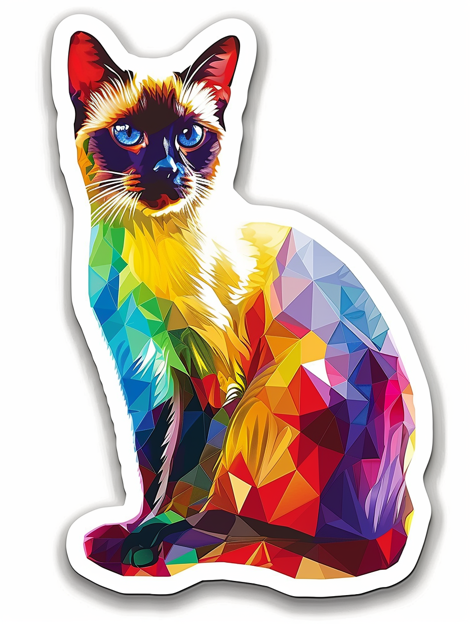 Siamese cat Vinyl Decal Sticker for Car, Laptop, Tumbler and more # F07129