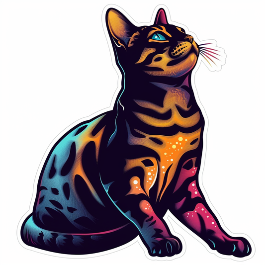 Bengal cat Vinyl Decal Sticker for Car, Laptop, Tumbler and more # F07074