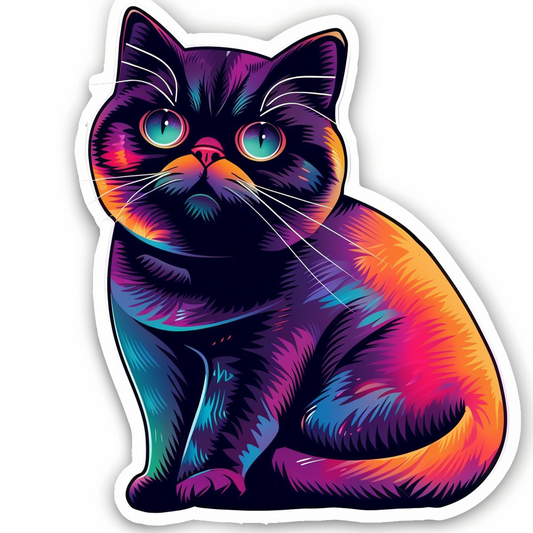 British Shorthair cat Vinyl Decal Sticker for Car, Laptop, Tumbler and more # F07060