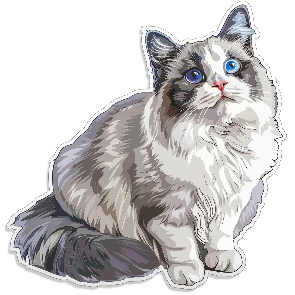 Ragdoll Cat Vinyl Decal Sticker for Car, Laptop, Tumbler and more # F06781