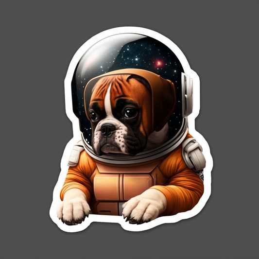 Boxer dog space Vinyl Decal Sticker for Car, Laptop, Tumbler and more # 1589