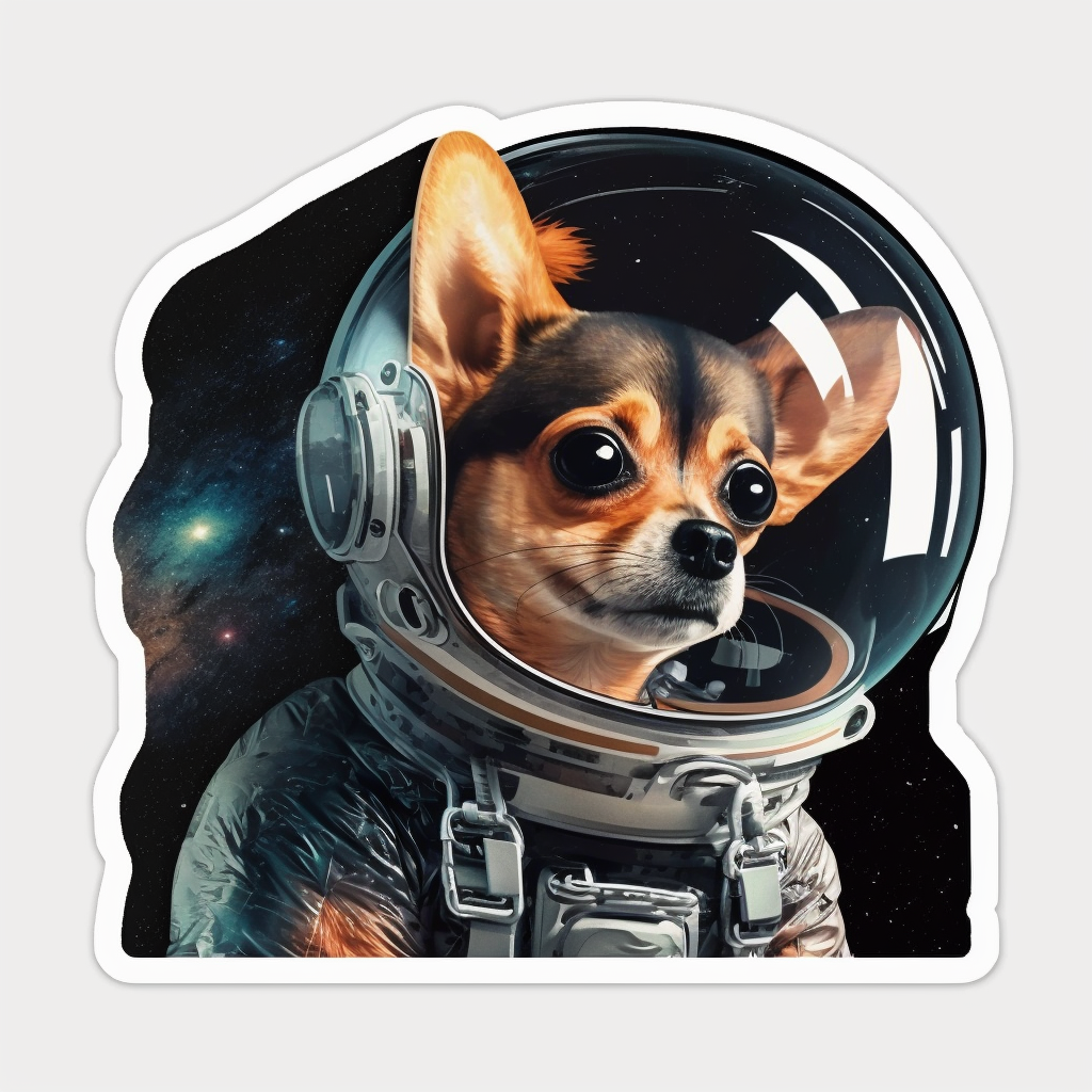 Chihuahua Dog Space Vinyl Decal Sticker for Car, Laptop, Tumbler and more # 002871