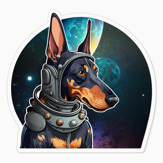 Doberman Pinscher space Vinyl Decal Sticker for Car, Laptop, Tumbler and more # 1578
