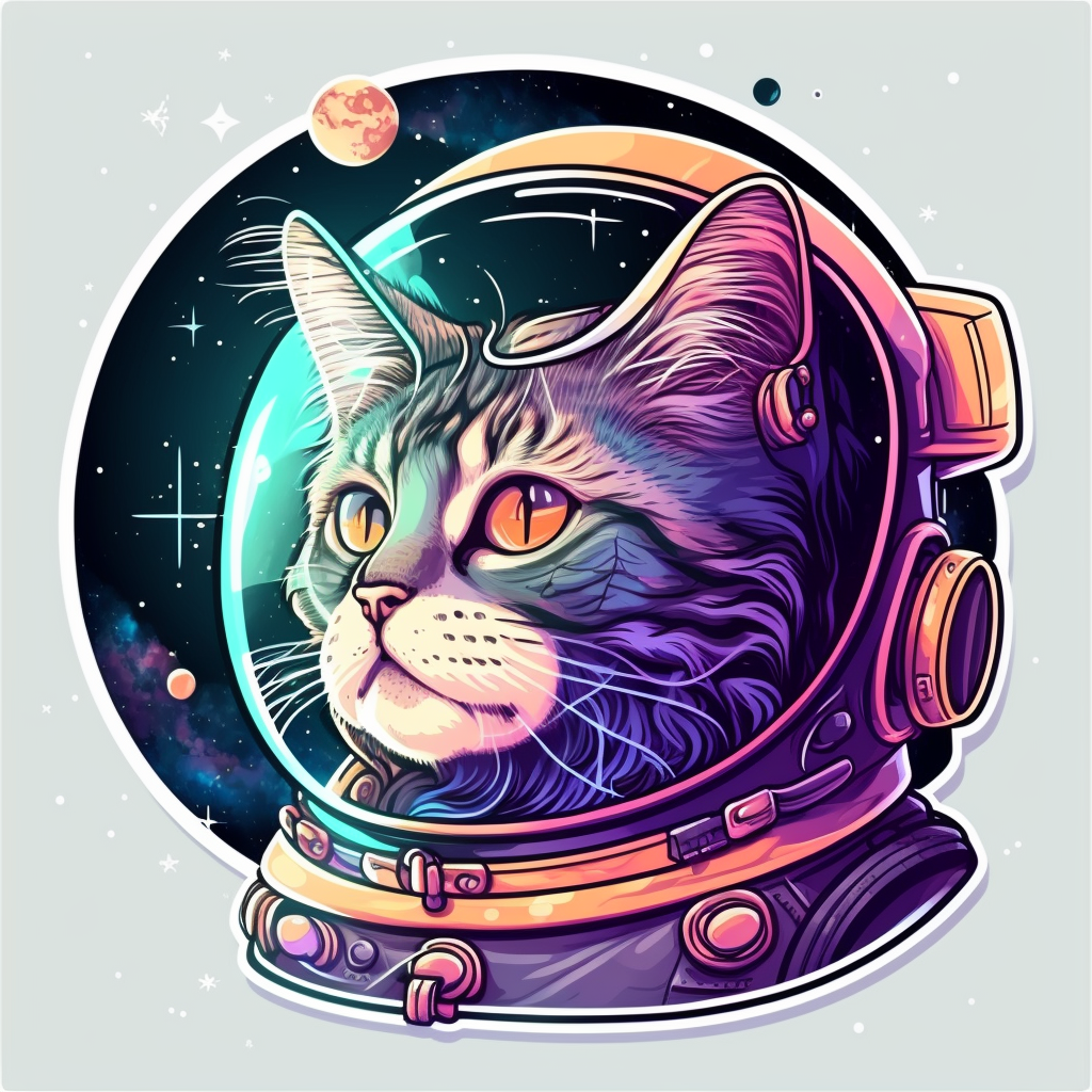 main coon cat space Vinyl Decal Sticker for Car, Laptop, Tumbler and more # 1592