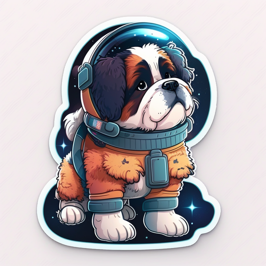 Saint bernard space Vinyl Decal Sticker for Car, Laptop, Tumbler and more # 1583
