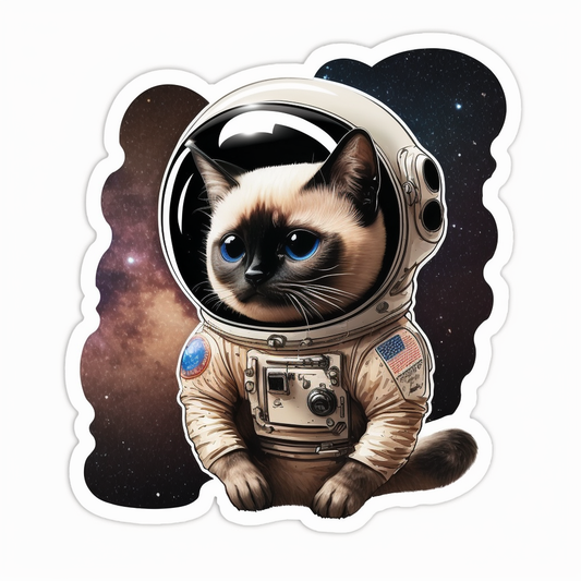 Siamese Cat Space Vinyl Decal Sticker for Car, Laptop, Tumbler and more # 1698