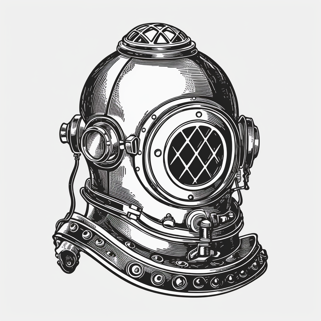 Diver Helmet Scuba Diver Vinyl Decal Sticker for Car, Laptop, Tumbler and more # 007039