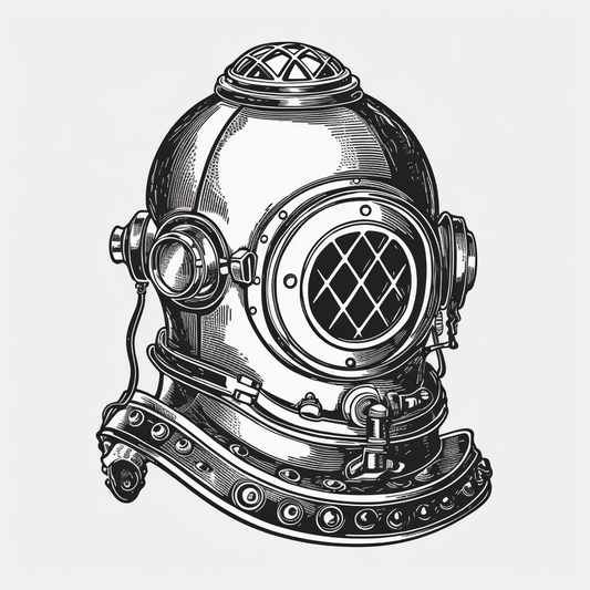 Diver Helmet Scuba Diver Vinyl Decal Sticker for Car, Laptop, Tumbler and more # 007039