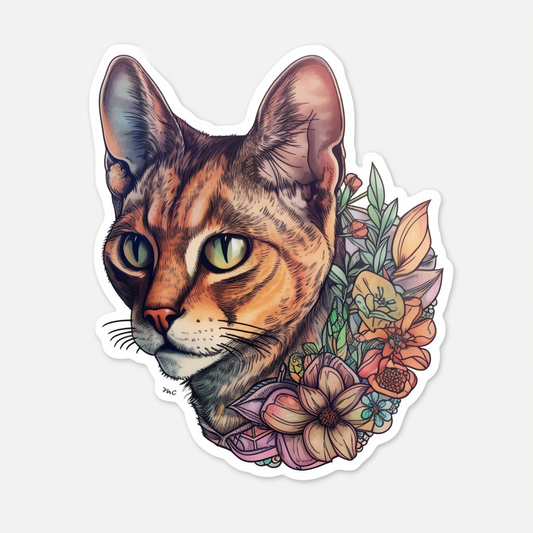 Abyssinian Cat Vinyl Decal Sticker for Car, Laptop, Tumbler and more # 002421