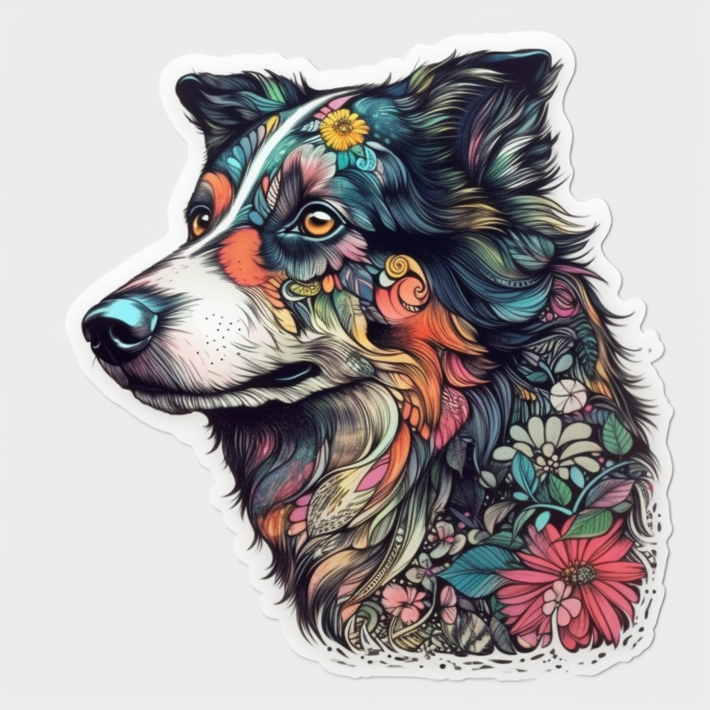 Border Collie Dog Vinyl Decal Sticker for Car, Laptop, Tumbler and more # 002085