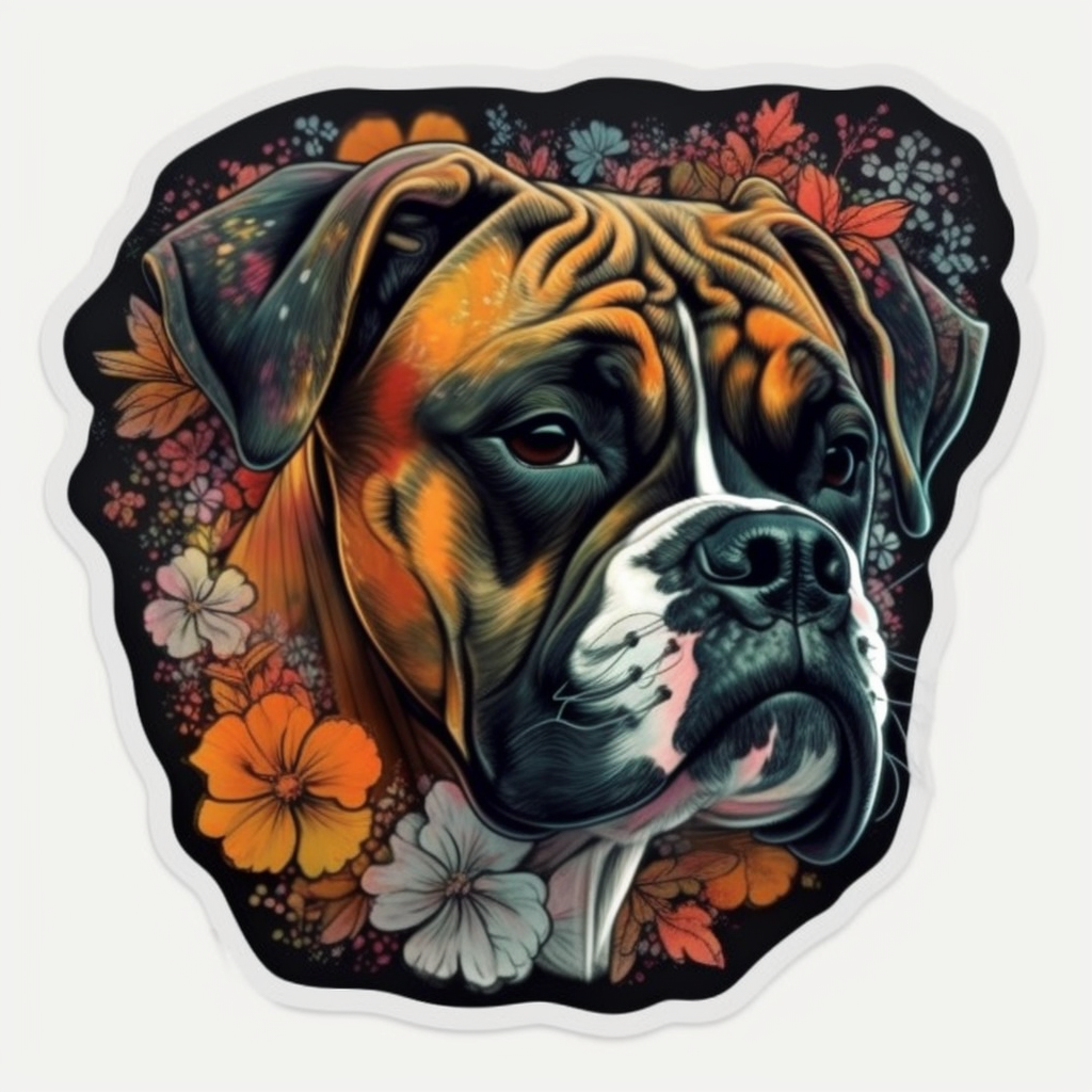 Boxer Dog Vinyl Decal Sticker for Car, Laptop, Tumbler and more # 002048
