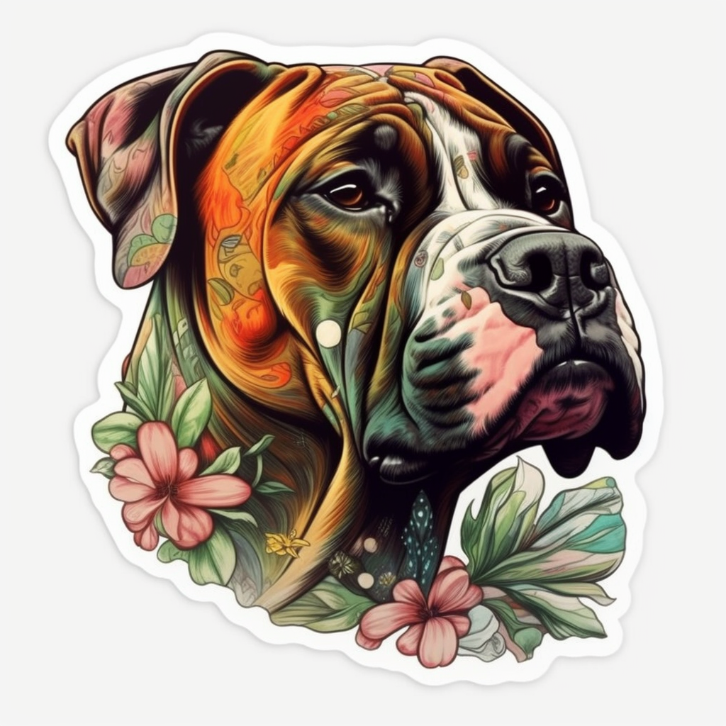 Boxer Dog Vinyl Decal Sticker for Car, Laptop, Tumbler and more # 002146