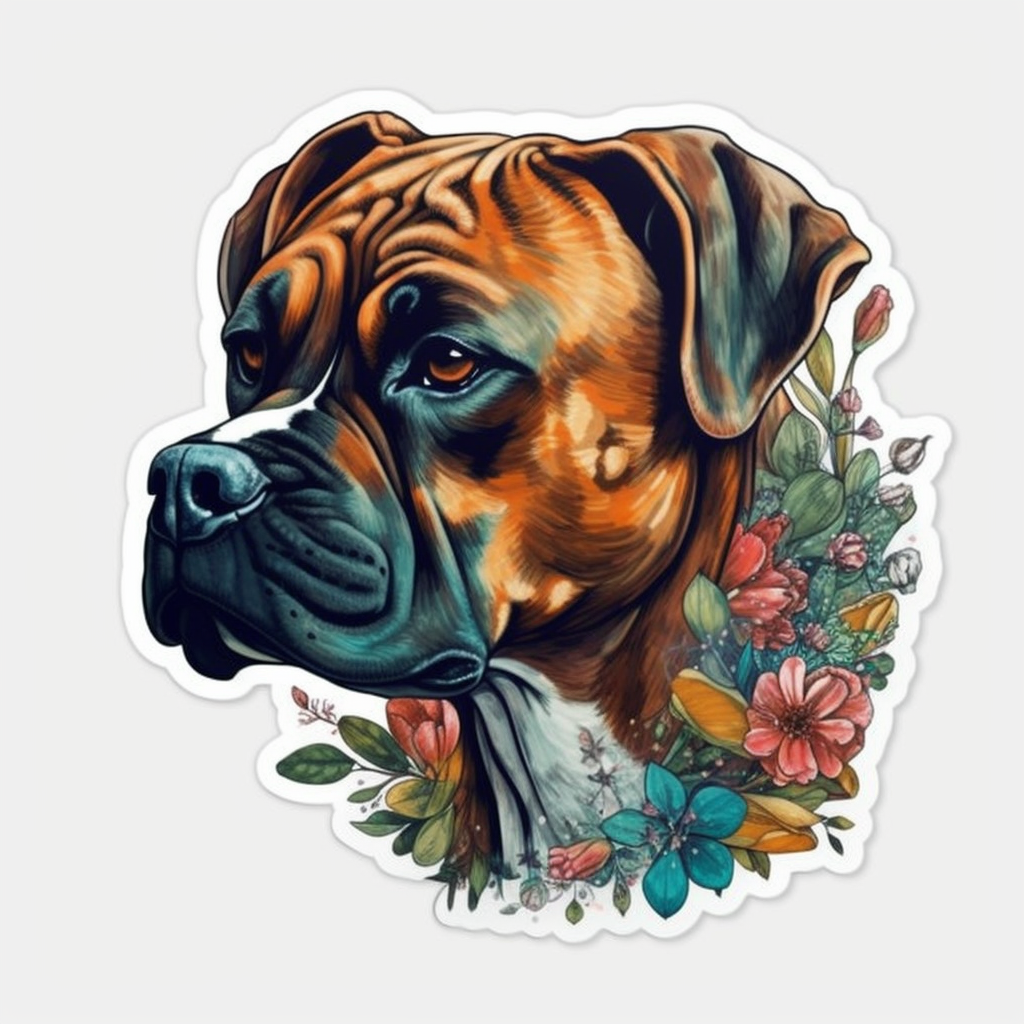 Boxer Dog Vinyl Decal Sticker for Car, Laptop, Tumbler and more # 2185