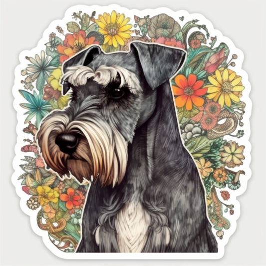 Miniature Schnauzer Dog Vinyl Decal Sticker for Car, Laptop, Tumbler and more # 00282