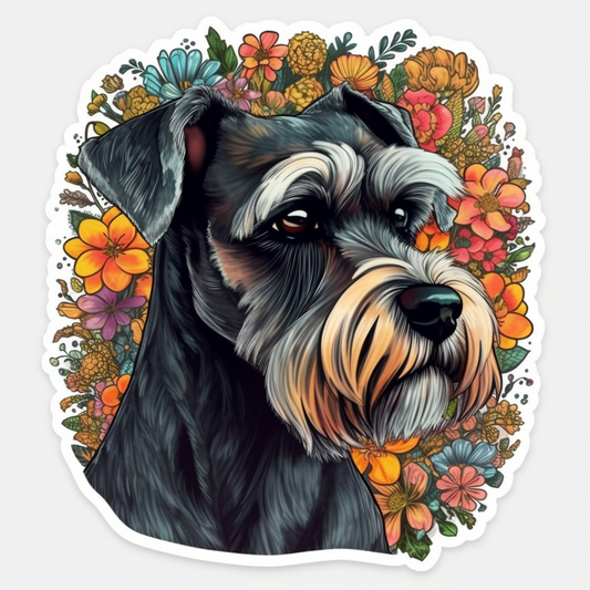 Miniature Schnauzer Dog Vinyl Decal Sticker for Car, Laptop, Tumbler and more # 00290