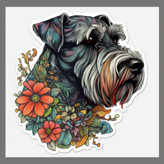 Miniature Schnauzer Dog Vinyl Decal Sticker for Car, Laptop, Tumbler and more # 00286