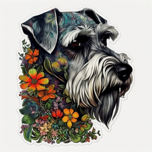 Miniature Schnauzer Dog Vinyl Decal Sticker for Car, Laptop, Tumbler and more # 00267