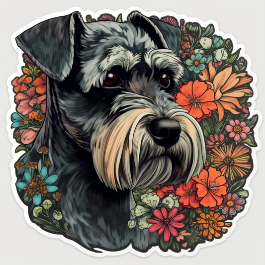 Miniature Schnauzer Dog Vinyl Decal Sticker for Car, Laptop, Tumbler and more # 00287