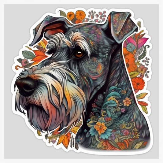 Miniature Schnauzer Dog Vinyl Decal Sticker for Car, Laptop, Tumbler and more # 00281